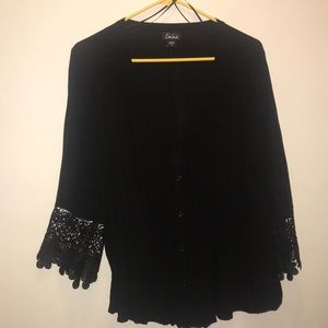 Black top with detail sleeves